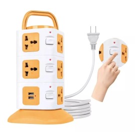 Total Supplier Multicontacto Universal Torre Regleta 11 Puertos 2 Usb