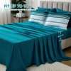 Teal Queen Comforter Set 7 Pieces, Blue Boho Striped Bed
