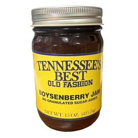 Tennessee's Best Old Fashioned Jams | Handcrafted With Simple Ingredients | Small Batch Made | 15 oz Resealable Glass Jar (Boysenberry No Granulated Sugar Added)