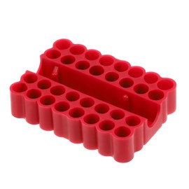 Kozelo Plastic Hex Shank Screwdriver Bit Holder Organizer 32 Holes 1/4 Inch Plastic Drill Bits Storage Case for Any 1/4" Hex Shank Metal Driver Bits Use, Red