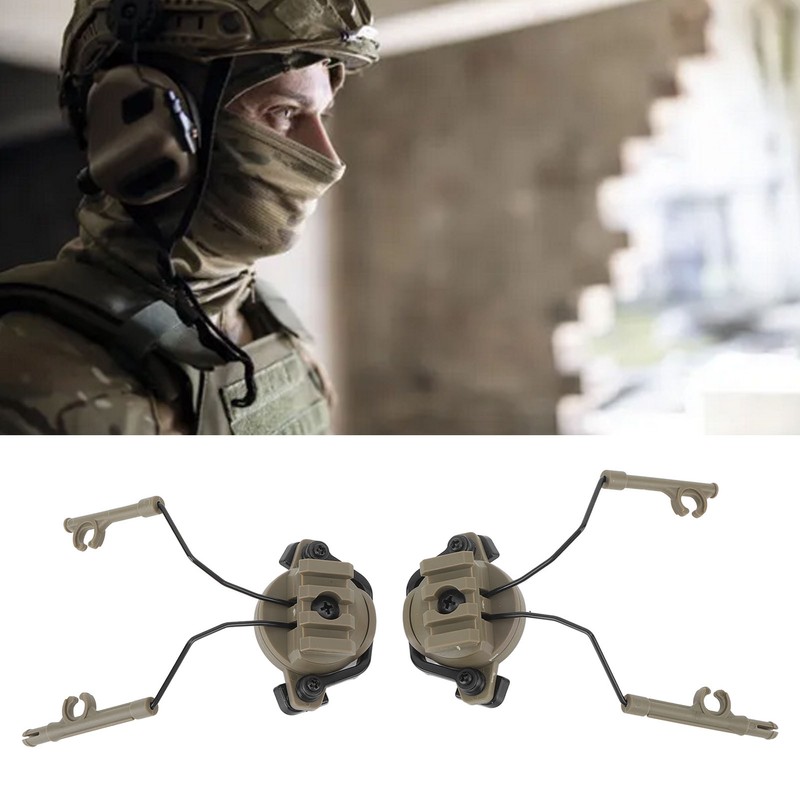 2Pcs Suspension Headset Bracket Helmet 19‑21mm Rail Adapter Rotatable Headphones