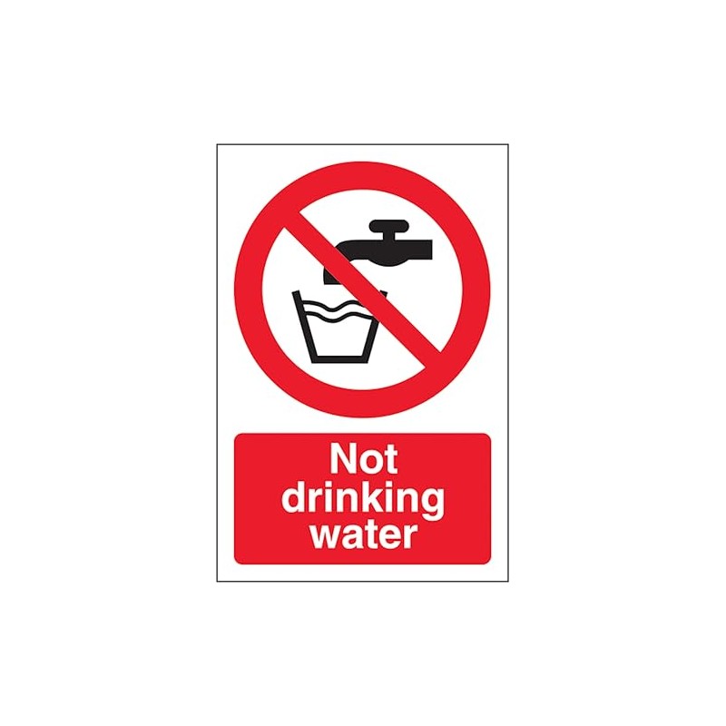 V Safety Not Drinking Water 100 x 150 mm -