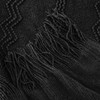 Battilo Black Throw Blanket with Fringe, Bed Throws for Home
