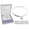 Equilibrium Silver Plated Charm Message Bangle Friend