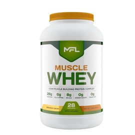MUSCLE FOOD LABS MFL Muscle Whey Protein l 28g of Protein l 8g BCAAs l Keto Friendly l Low Carbs l 2 lbs (Vanilla Bean)