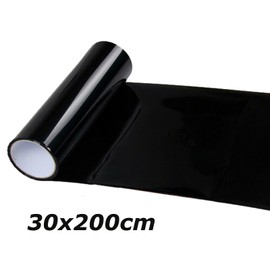 Deep Black Car Light Film: Headlight, Brake, Taillight, Fog - Tinted Color, Smoke - Sheet Sticker Cover (30x200CM)
