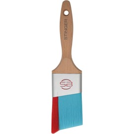Stinger Red Tip 2.5 inch - Interior Angle Paint Beaver Tail Brush with Fill-A-Bend Technology - for Painting Walls, Cutting in, and Edges - Angle Sash Brush Note Logo May Come Off