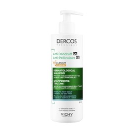 Vichy Dercos Technique Anti-Dandruff Purifying Shampoo, With 1% Salicylic Acid & Selenium Disulfide, For Sensitive Oily Hair & Scalp, Removes Visible Flakes, 390ml
