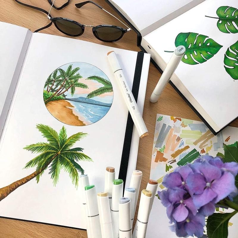 Ohuhu Marker Pads Art Sketchbooks for Markers, 120LB Heavyweight, Acid-Free:_8.3''