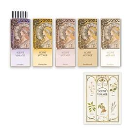 Incense Set with 5 Scents Including Gardenia and Other Fragrances, Low Smoke Type, Healing Assortment SCENT VOYAGE