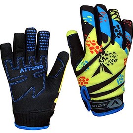 ATTONO Children's Mountain Bike Gloves Gel Cycling Warm Cycling Gloves - Size 7