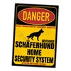 German Shepherd Dog Sign Danger Security System Door Sign Dog