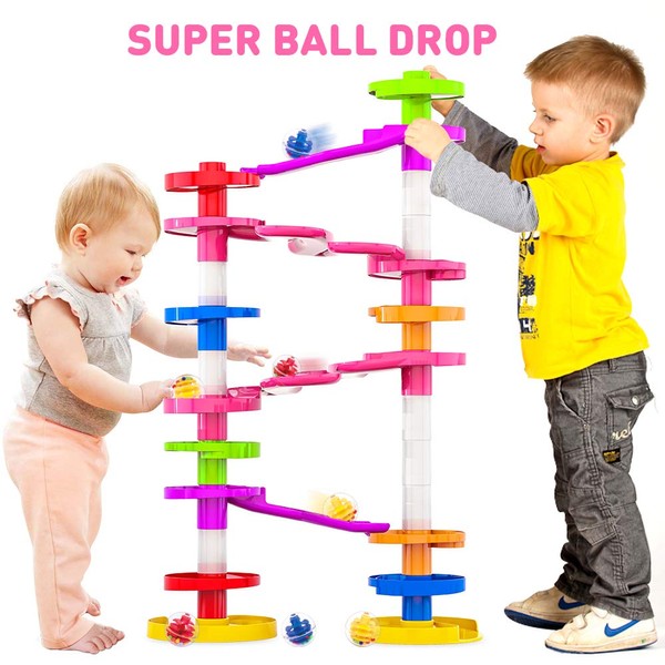 WEofferwhatYOUwant Super Ball Drop with Double Bridge and Spacers for High and More Stable Structures for Advanced Babies Toddlers and Preschool for Ages 10 Months and Up (Super Ball Drop)