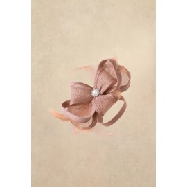 BABEYOND Fascinators Hats for Women - Tea Party Hats Fascinators Kentucky Headband Feather Derby Hat for Bridal Wedding Nude Pink