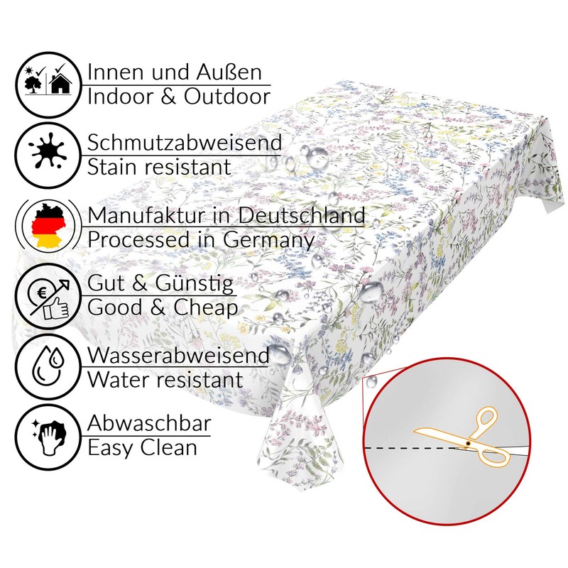 Anro Oilcloth Wax Tablecloth, Washable