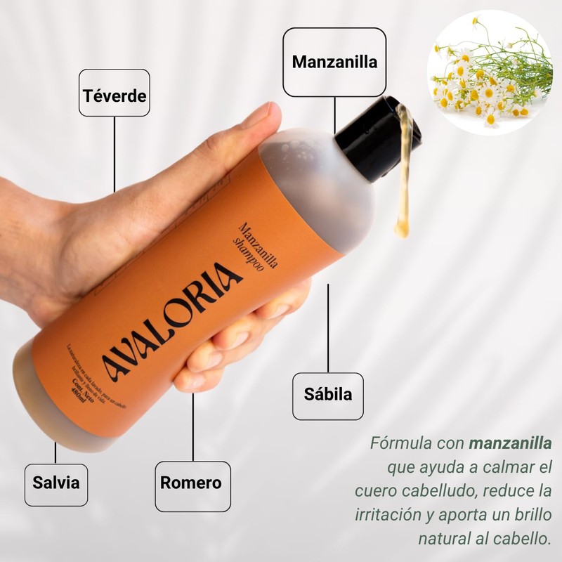 Shampoo Avaloria Libre de Sulfatos, Parabenos y Sales 480 ml