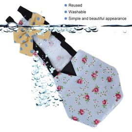 Pet Chicken Duck Diapers, Washable Reusable and Adjustable Nappy Poultry Cloth for Goose Duck Hen Chicken Health Supplies（L Blue Flower）