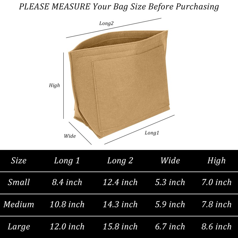 Purse Organizer Insert for Longchamp, Multi-Pocket Felt Handbag Organizer, Tote