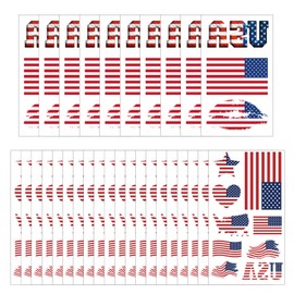 190 pcs (30 sheets) American Flag Tattoos, VEINARDYL Waterproof Sweat USA Temporary Tattoo, Sports National Flag Removable Face Tattoo Stickers for Men Women