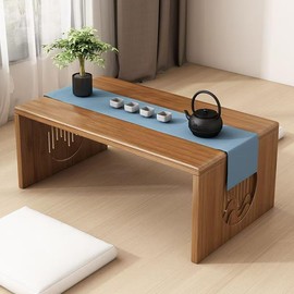 Ekjkldo Folding Floor Coffee Table Japanese Folding Low Table for Sitting On The Floor Foldable Bamboo Coffee Table for Living Room Sitting Tea Meditation Dining Tatami 39.4 Inch