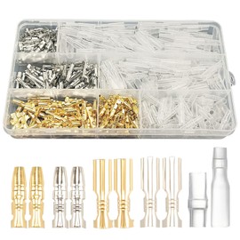 400PCS 3.9mm Bullet Connectors Male and Female Wire Connectors Block with Insulating Sleeves, Brass Bullet Terminal Connectors for Crimp Terminal Automotive Electrical Motorcycle Connector Kit