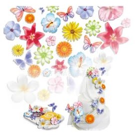 60 Stück Tortendeko Blumen Essbar, Essbare Tortendeko Blumen Schmetterling Kirschblüten Esspapier Blüten Kuchendeko Geburtstag für Essbare Cupcake Topper Kuchen Deko Hochzeit,Geburtstag