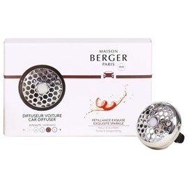 MAISON BERGER - Refillable Car Air Freshener Vent Clip Diffuser Set - 3.1 x 2 x 0.8 inches - Made in France - Exquisite Sparkle