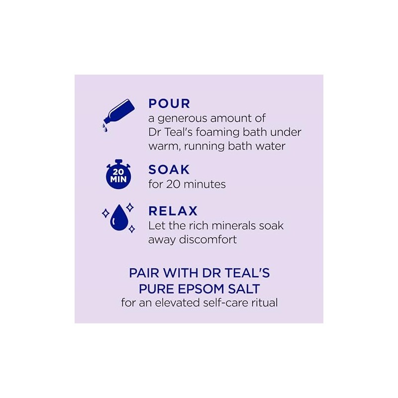 Dr Teal's Foaming Bath with Pure Epsom Salt, Soothe &