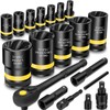 Topec 1/2" Drive Lug Nut Removal Tool, 19-Piece 10-25mm, Impact