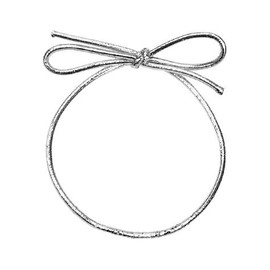 JewelrySupply 10" Silver Metallic Pre-Tied Stretch Loops Pre-Tied Elastic Bows (Package of 50)