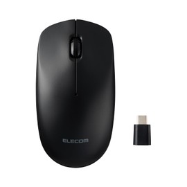 Elecom M-LE10DRCBK Wireless Mouse Type-C Connection, Large, 3 Buttons, Black