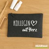 Huuraa Kulturbeutel Kollegin mit Herz Geschenk 1 Liter Charcoal Filz