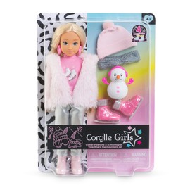 Corolle Girls Valentine Winter Set, Dressing Doll in Winter Outfit with Cuddly Jacket, 4-Piece Accessories, Vanilla Fragrance, 28 cm, from 4 Years
