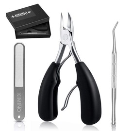 Kimino Nail Clipper, Nipper, Stainless Steel, Non-Slip, Perfect for Thick / Deformed / Winding Nails, Nail File with Zonde, Set of 3