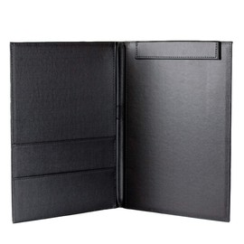 WELLYUK 19" X 13" PU Leather Padfolio Clipboard, A4 Office File Clip Binder Folder Document Organizer Portfolio Writing Pad Business Card Holder, Magnetic Conference Pad with Pen Holder
