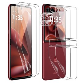 Fhyeugfy for Motorola Razr Ultra 2025 Screen Protector,[2+2+1 Pack] Inner Screen Flexible Film+ Camera Lens Protector+Back Screen Protector(Soft TPU),No Bubbles, Anti-Scratch