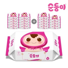 Sundungi S-BC/Basic Wet Tissue Cap Type 80 Sheets 20 Packs / 순둥이  S-BC/베이직 물티슈 캡형 80매 20팩