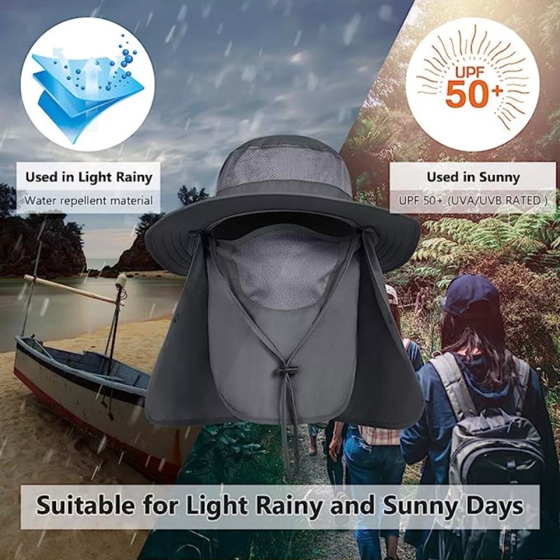 Veraly Sombrero De Proteccion Sol Cuello Cara Transpirable Chico