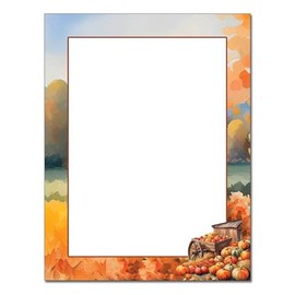 Pumpkin Cart Letterhead Laser & InkJet Printer Paper, 25 Sheets