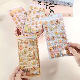 4-Piece Set of Cute 3D Stickers, Puffy Stickers, DIY, Notebook, Girls, Decal Stickers, Craft Supplies, Diary, Notebook Stickers, Decoration, Children, Reward, Present, Gift