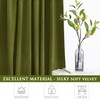 StangH Olive Green Velvet Curtains for Bedroom, Back Tab Light