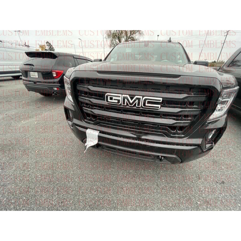 Auto Front GMC Black White Emblem Overlay 2019-2022 Sierra 1500
