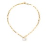 PERLVOYA Large Pearl Paperclip Chain Necklace for Women, 12-13mm AAAA