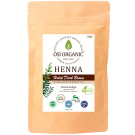Only Henna and Indigo Used! OSI ORGANIC حلال الحناء Halal Henna HALAL HENNA 3.6oz with Instructions Organic Dark Brown 100 Grams (x 1)