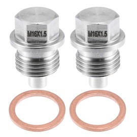 A ABSOPRO QRF027 Oil Drain Plug M16 x 1.5 Magnetic Oil Drain Plug with Sealing Ring Oil Drain Plug Oil Pan Pan Set of 2