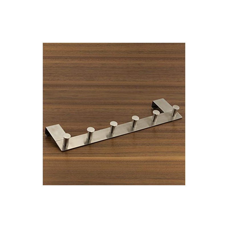 LINEA Over-The-Door Hook Rail with 6 Hooks Real Stainless Steel