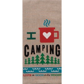 KAY DEE DESI Love Camping Chambray Tea Towel