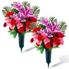 Riceshoot Set of 2 Spring Easter Cemetery Flowers with Grave