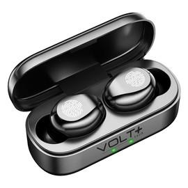 VOLT PLUS TECH Wireless V5.3 Bluetooth Earbuds Compatible with Retroid Pocket 3+ Updated Micro Thin Case with Quad Mic 8D Bass IPX7 Waterproof/Sweatproof (Black)