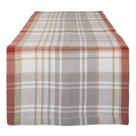 DII Thanksgiving Autumn Collection, Table Runner, 14x72, Cozy Picnic Plaid
